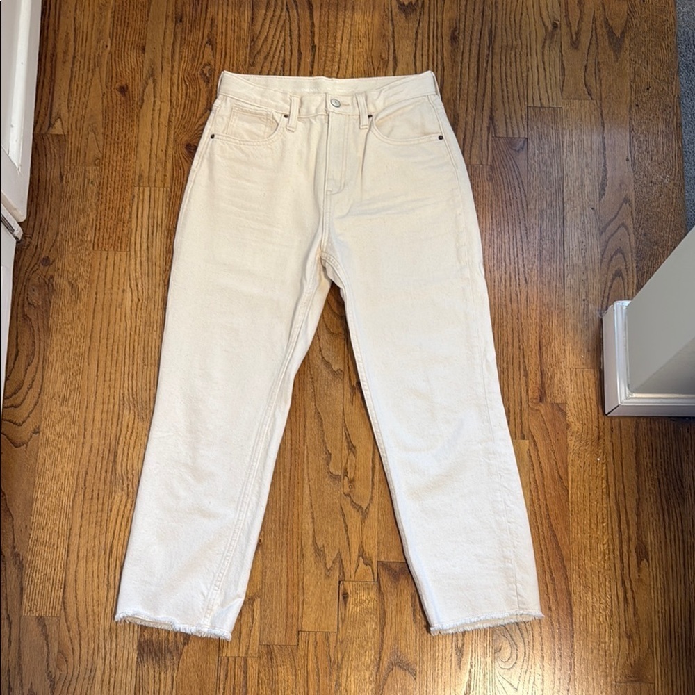 Old Navy Girls Slouchy Straight White Jeans